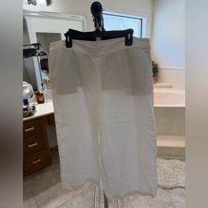 LOFT White Linen Trousers XXL Petite